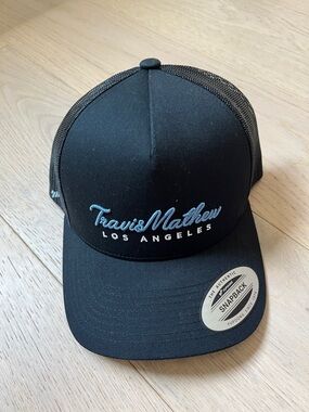 TravisMathew Los Angeles Black Trucker Snapback NEW